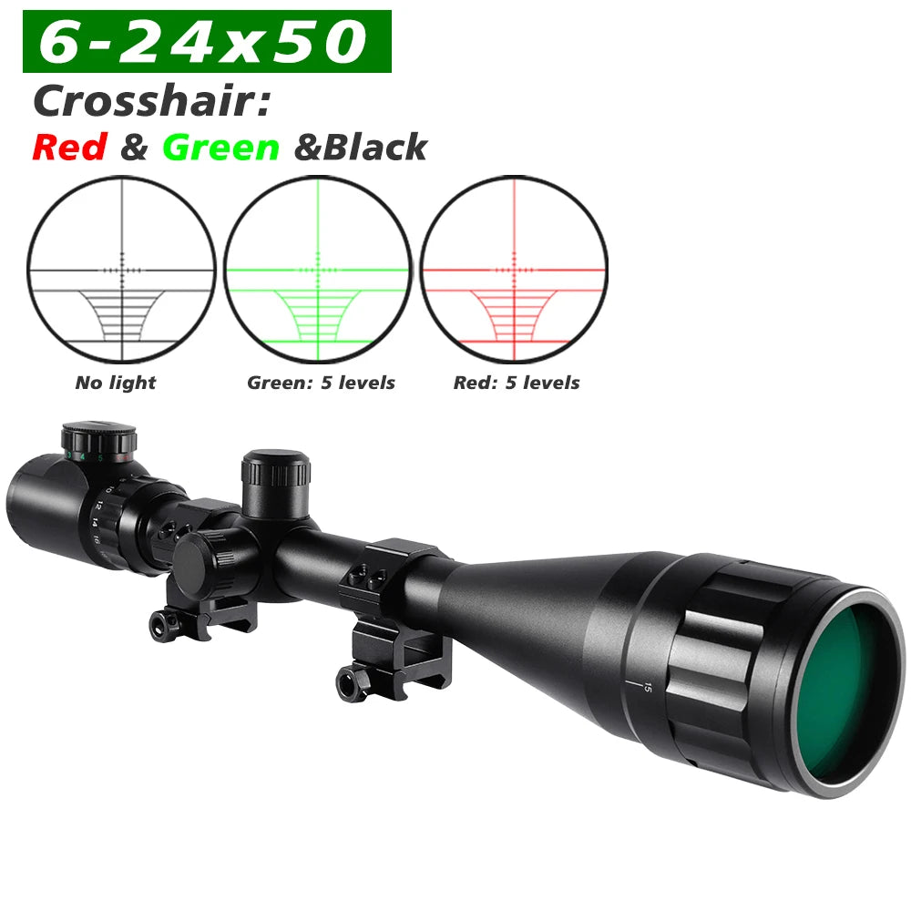 6-24x50 Hunting Deer Air Rifle Scope Wire Rangefinder Reticle.