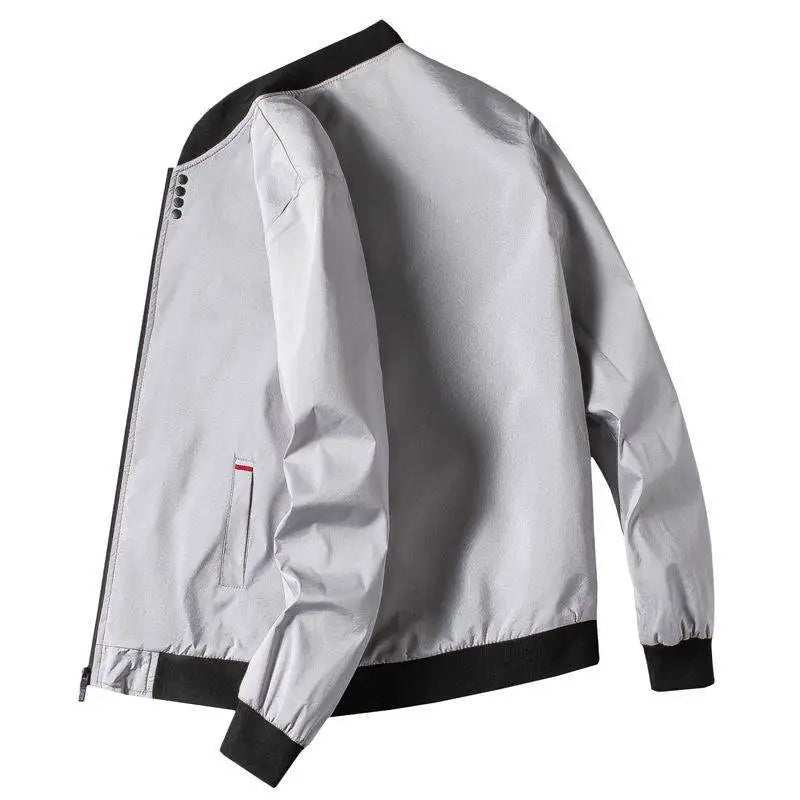 Man Leisure Jacket New Spring Autumn Solid Color Zipper Windproof Jacket.