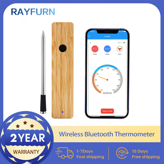 Smart Meat Thermometer Wireless Bluetooth  Rechargeable.
