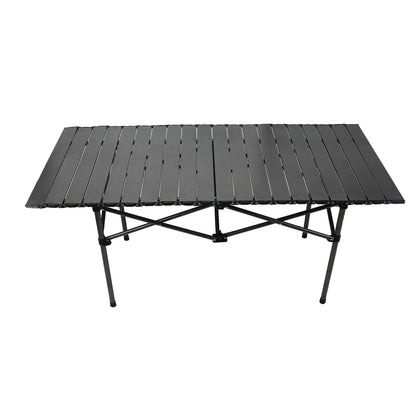 Folding Camping Table Multi Functional Black Portable Roll Up Outdoor Table 47.24in .