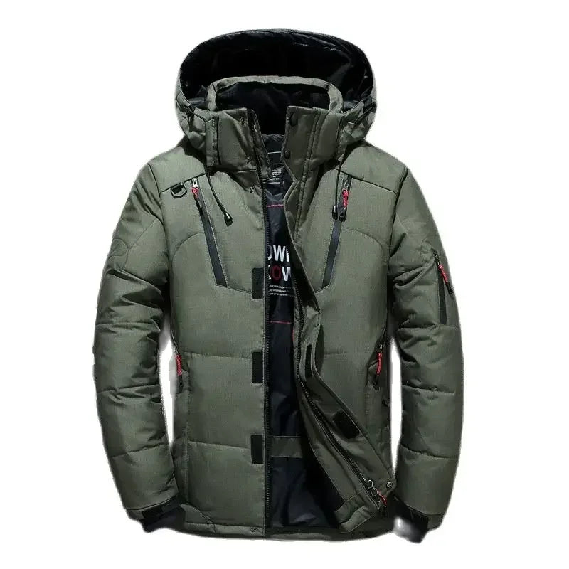 Men White Duck Down Parkas -20 Degree Winter Jacket Men's.