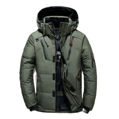 Men White Duck Down Parkas -20 Degree Winter Jacket Men's.