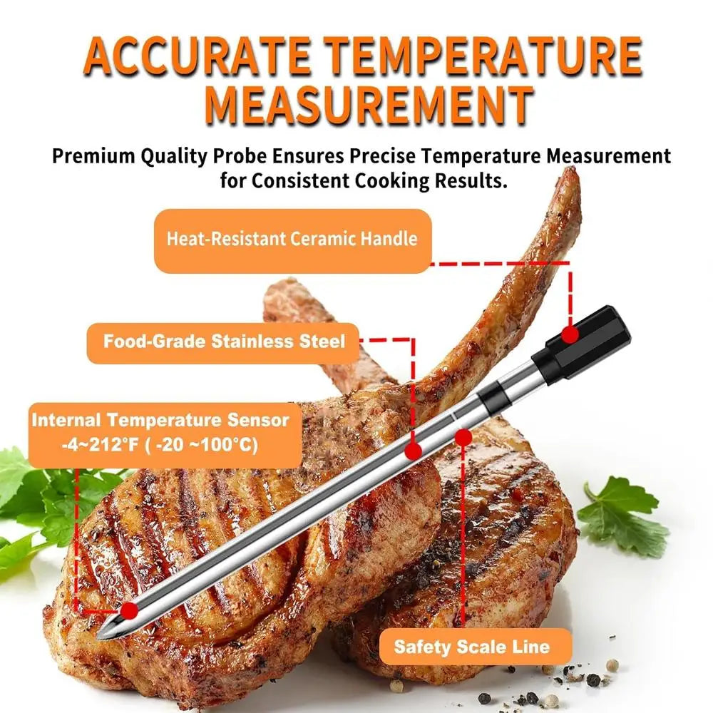 Bluetooth Meat Thermometer Long Range Wireless Dual Probes