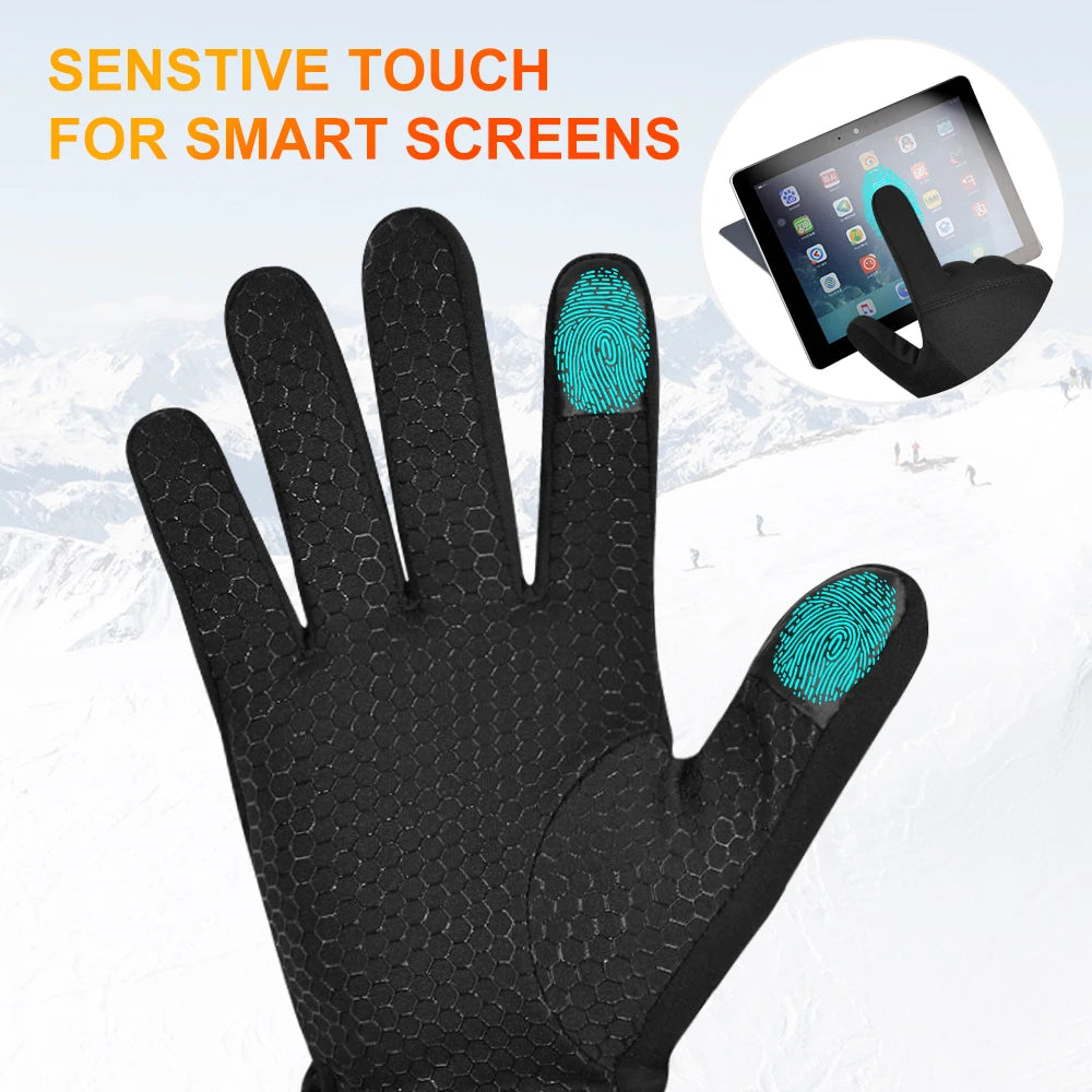 Rechargeable Thermal Electric Heated Gloves Touch Screen Waterproof.