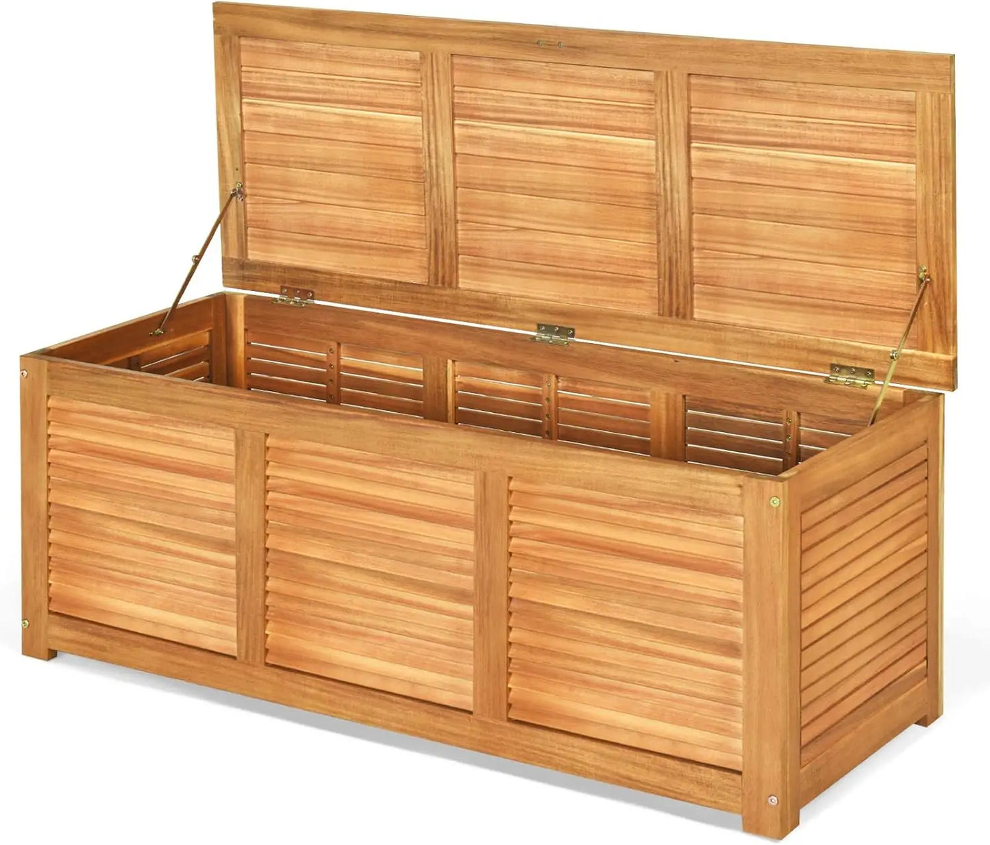 46 Gallon Acacia Wood Deck Box, Storage Box.