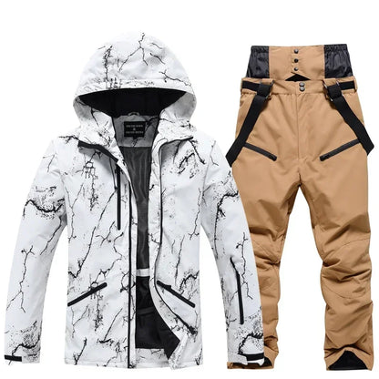 Winter Ski Suit Set -30℃ Cold Snowboard Wear Men/Women Ski Suit Waterproof.