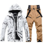Winter Ski Suit Set -30℃ Cold Snowboard Wear Men/Women Ski Suit Waterproof.