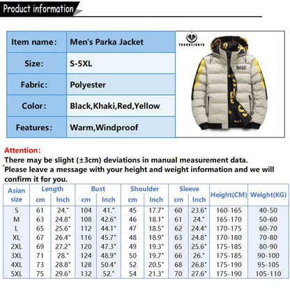 Winter Men Outdoor Windbreak Brand Removable Hooded Jacket.
