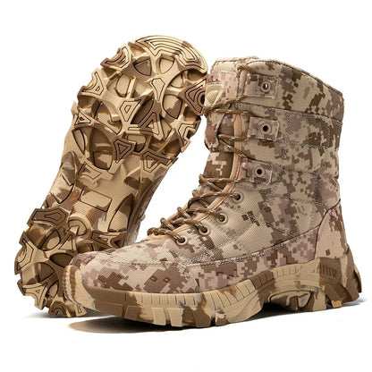 2025 Men High Top Hiking Durable  Anti-Slip Outdoor Climbing Trekking Shoe.