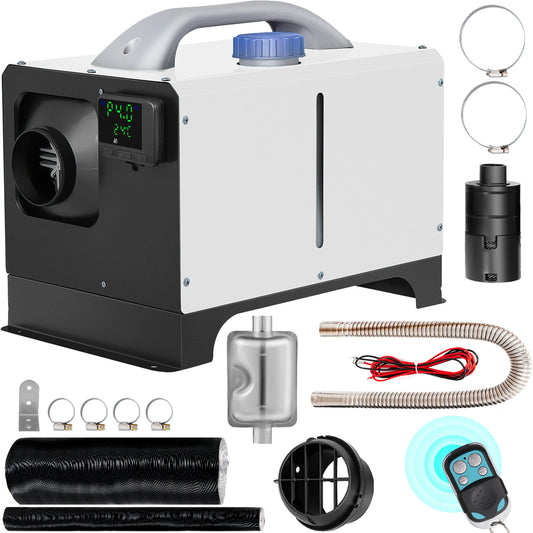 8KW Diesel Air Heater Parking Heater 12V Truck Heater One Air Outlet with Black LCD Switch For RV Truck Boat .