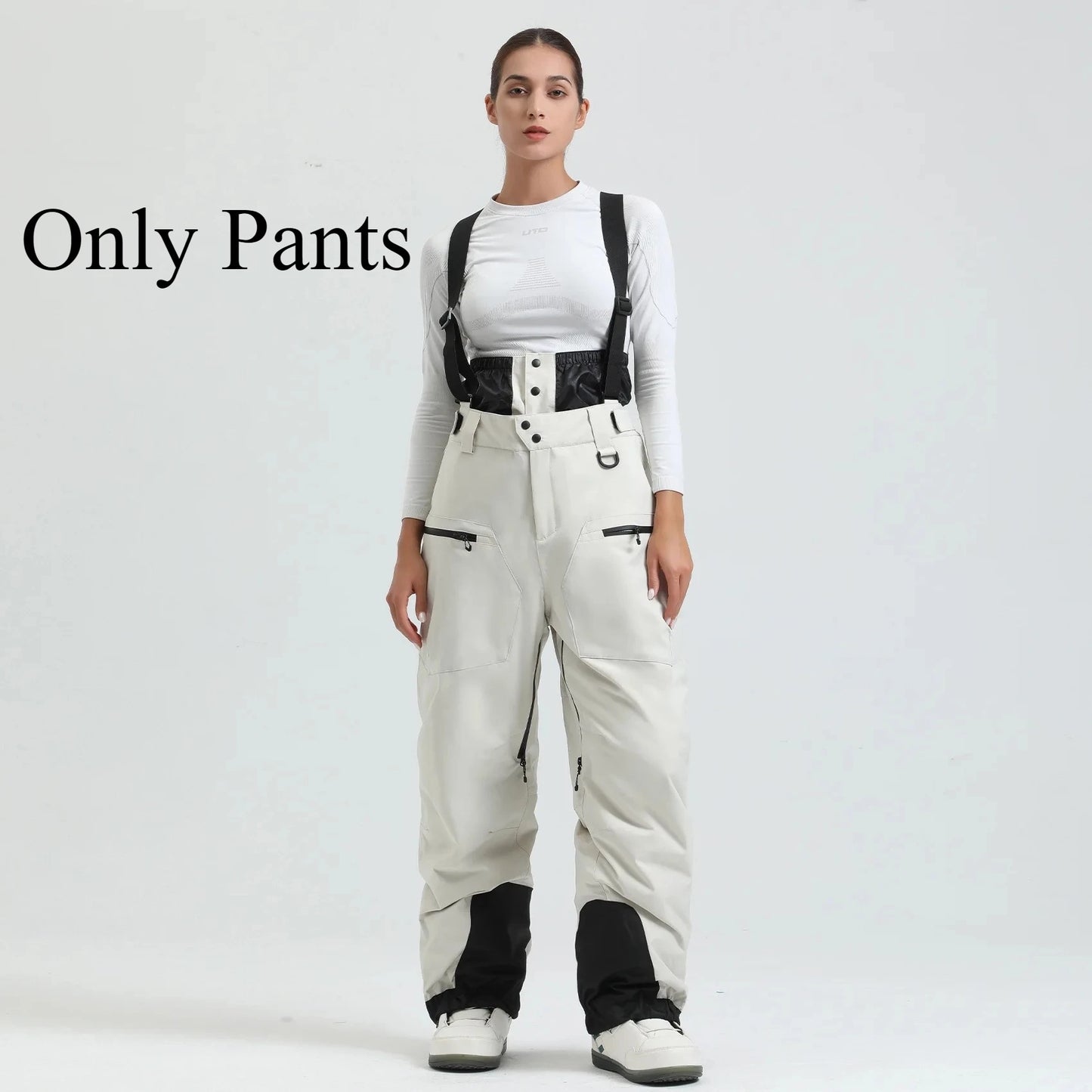 New Ski Pant Solid Snow  Women Windproof Waterproof Snow Pants.
