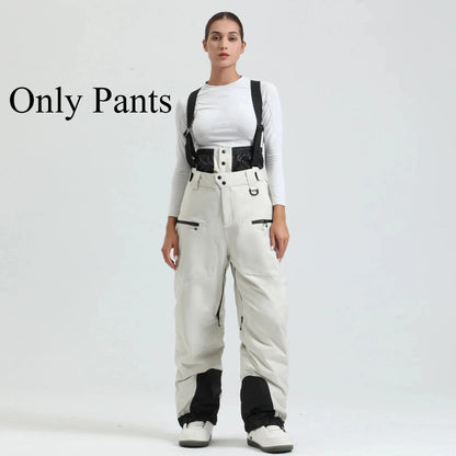 New Ski Pant Solid Snow  Women Windproof Waterproof Snow Pants.