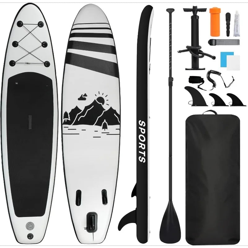 Inflatable Stand Up Paddle Board Ultra-Light 10' × 30" × 6" with Accessories Kit Adjustable Paddle Handle.