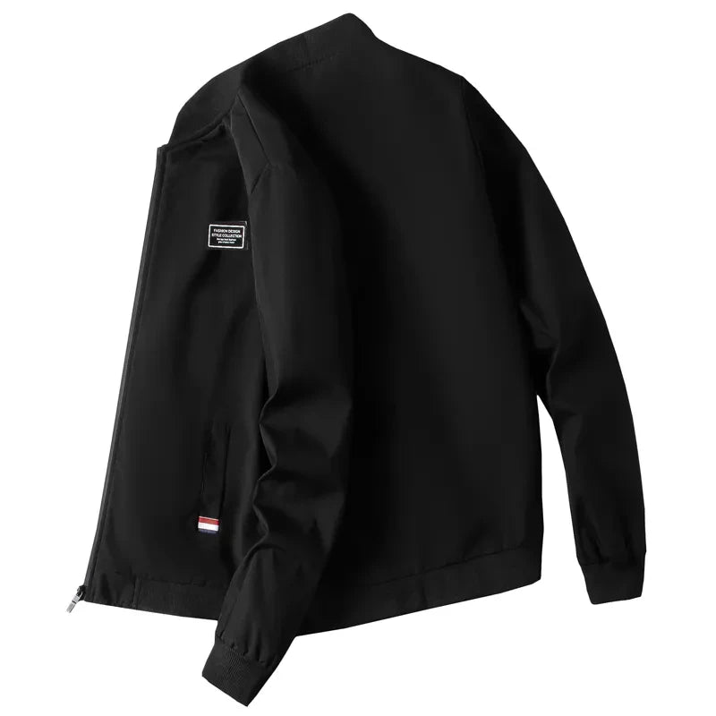 Man Leisure Jacket New Spring Autumn Solid Color Zipper Windproof Jacket.