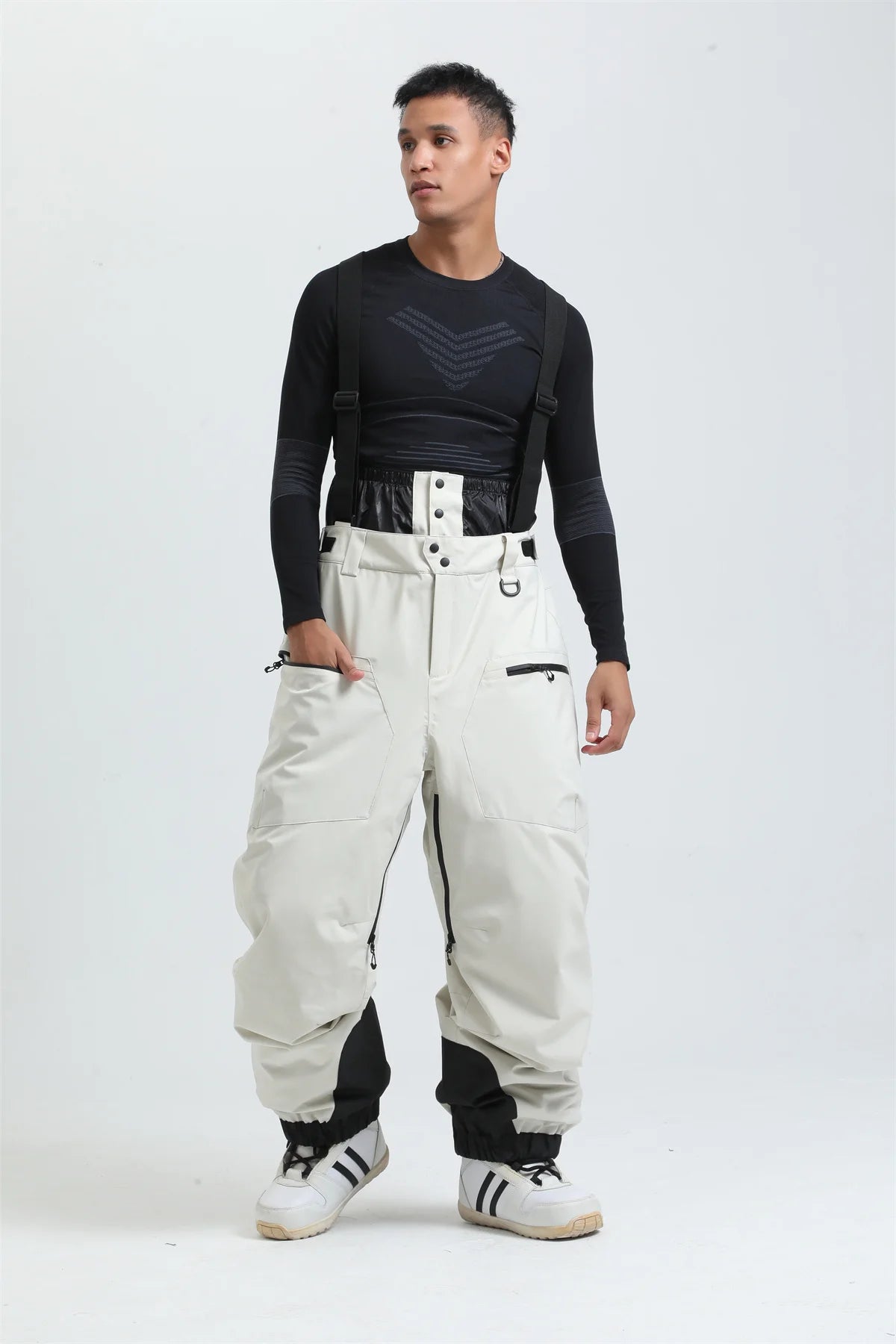 Ski Pants Winter Waterproof Men  Snowboard Overalls Suspender Snow pants Warmth -40 degrees.