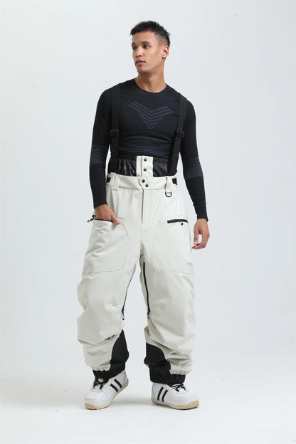 Ski Pants Winter Waterproof Men  Snowboard Overalls Suspender Snow pants Warmth -40 degrees.