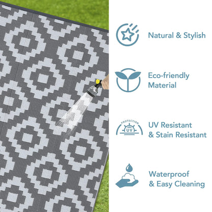 Outdoor Rug Plastic Straw Rug Waterproof Rug Reversible Outdoor Floor Mat.