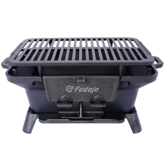 Grill Outdoor, Portable Charcoal Grill Tabletop Cast Iron.