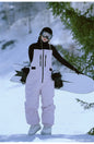 Snowboard, Ski Pants Windproof Waterproof Pure Color Overalls Ski Pants All-in-one Women.
