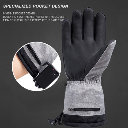 Winter Heated Gloves Electric Gloves 5000mAh Battery Waterproof Rechargeable.