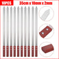 10pcs Commercial Barbecue Skewers Stainless Steel Large Wooden Handle