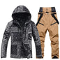 Winter Ski Suit Set -30℃ Cold Snowboard Wear Men/Women Ski Suit Waterproof.