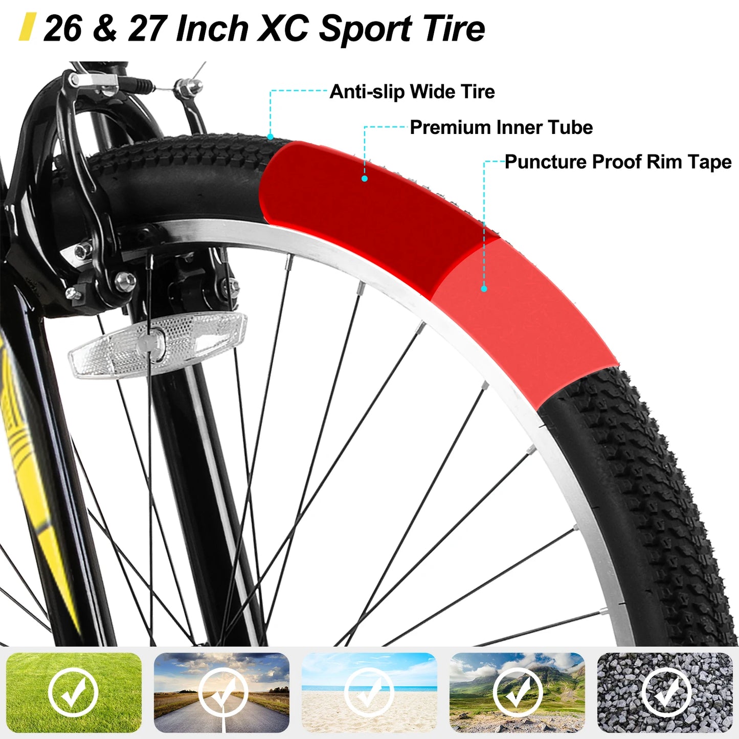 26 27.5 Inch Mountain Bike, with 21 Speeds, High-Tensile Steel Frame