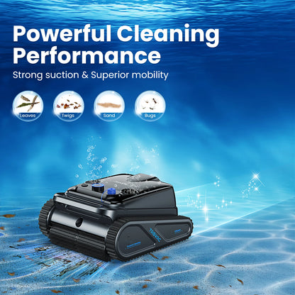 Cordless Robotic Pool Cleaner, Pool Vacuum for Inground Pools with 4 Motors.