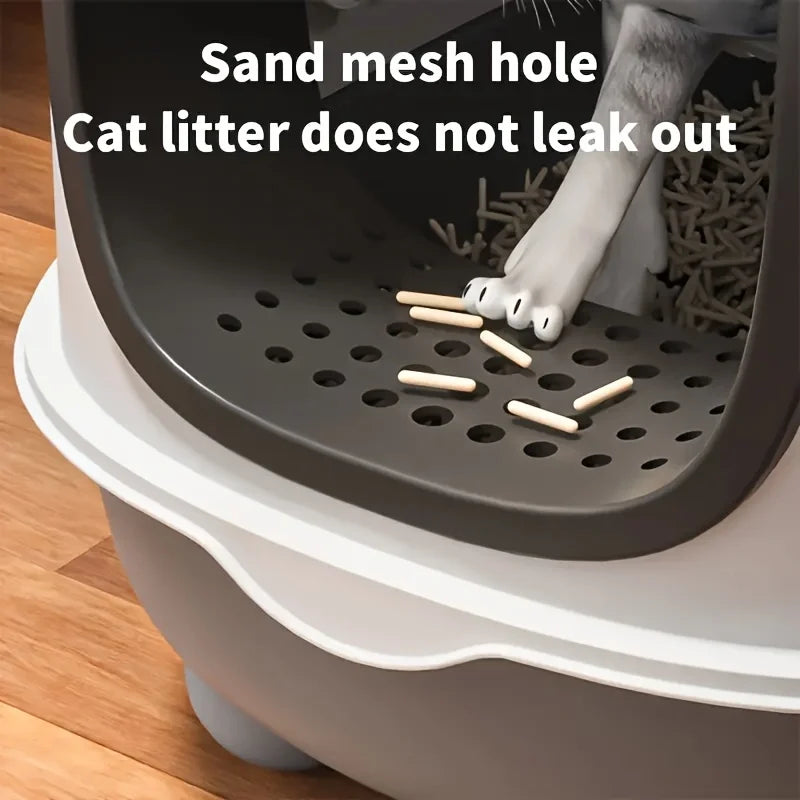 Cat Litter Box - Top-Entry Design, Anti-Splash &Odor-Control.