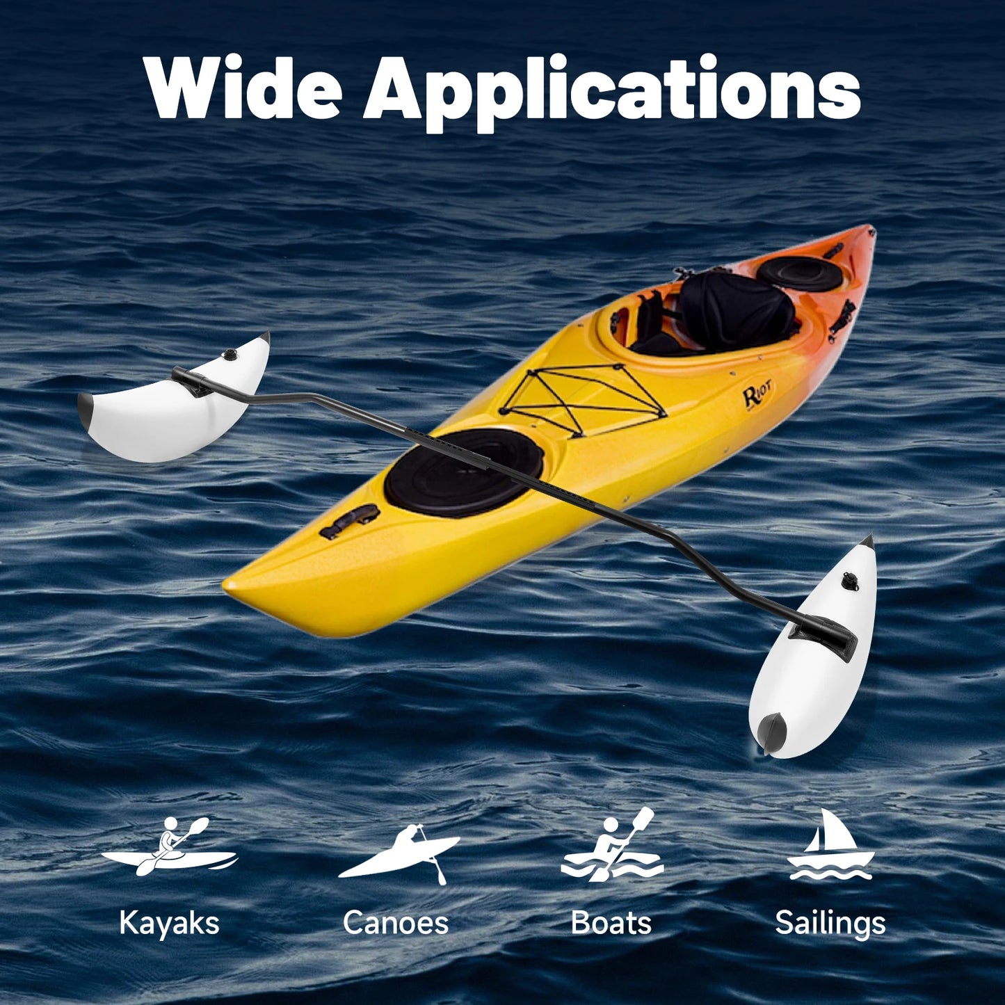 2x PVC Inflatable Outriggers With Pair Sidekicks & Hardware Set