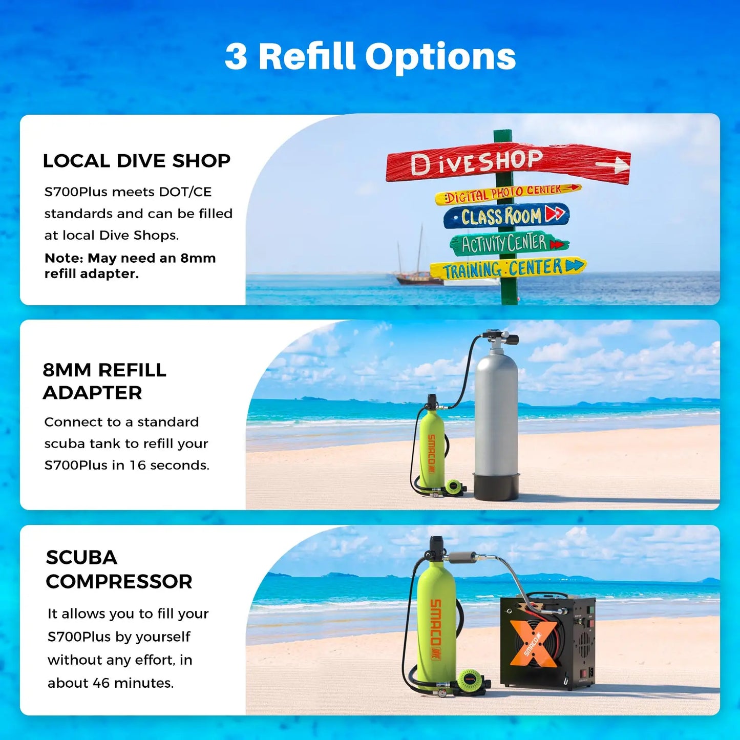 2L Mini Scuba Tank Diving Oxygen Underwater Breathing.