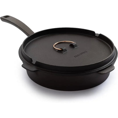 Barebones 10-Inch Cast Iron Skillet with Cast Iron  Lid.