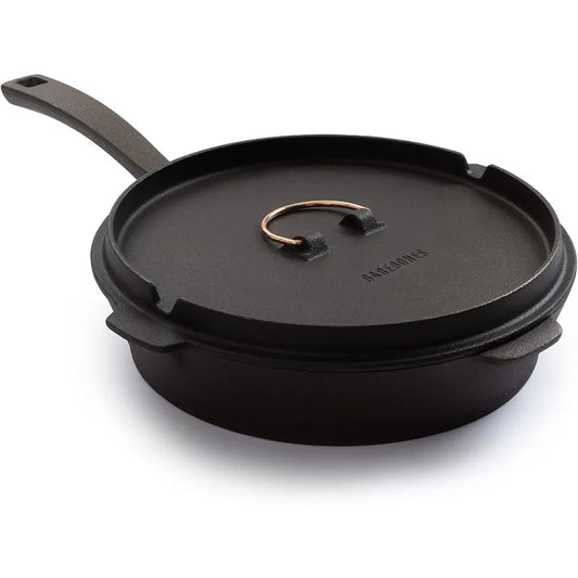 Barebones 10-Inch Cast Iron Skillet with Cast Iron  Lid.