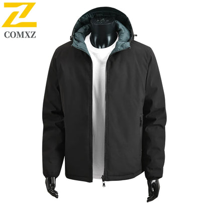 Winter Warm Padded Snow Coat Men's -20 Degree Hooded Outdoor Thick Parka.