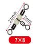 10/50pcs Stainless Steel T-Turn 3 Way Fishing Connector  Rolling Swivel Fishing Tackle Connector Luminous beads attract fish
