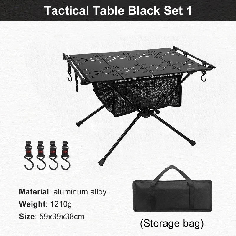 Folding Camping Table Aluminum Lightweight Portable Table with Storage Mesh Bag.