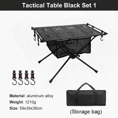 Folding Camping Table Aluminum Lightweight Portable Table with Storage Mesh Bag.