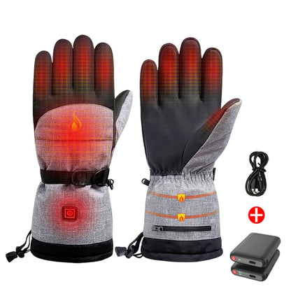 Winter Heated Gloves Electric Gloves 5000mAh Battery Waterproof Rechargeable.