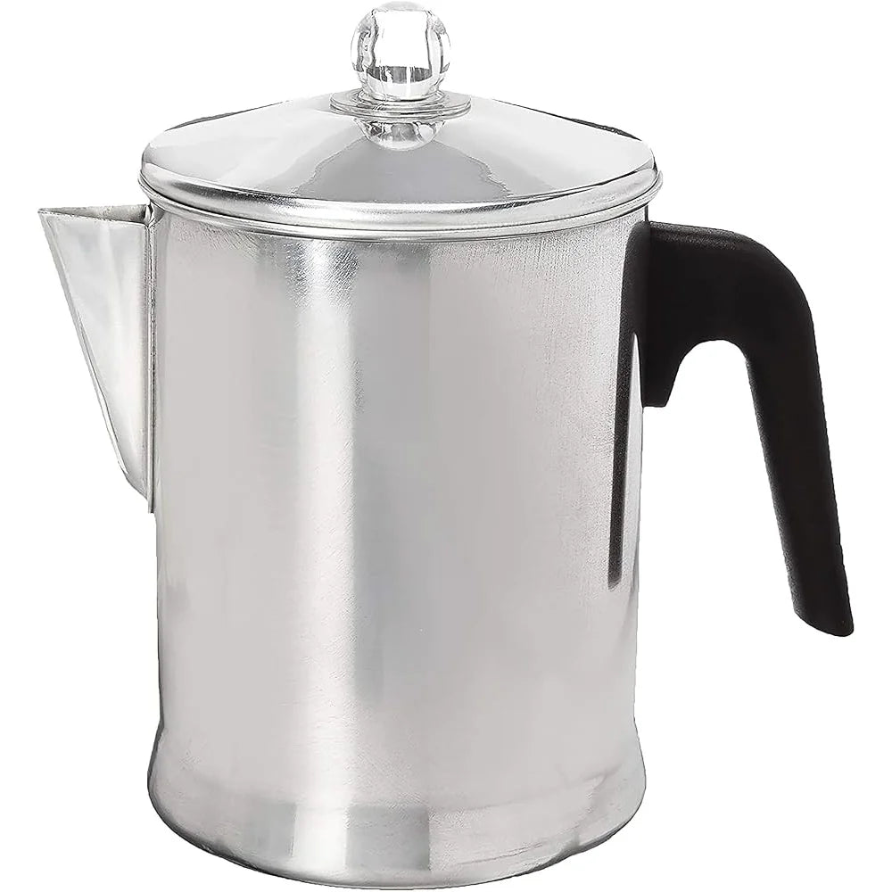 Durable Aluminum Stovetop Percolator Coffee Maker 9 Cup.