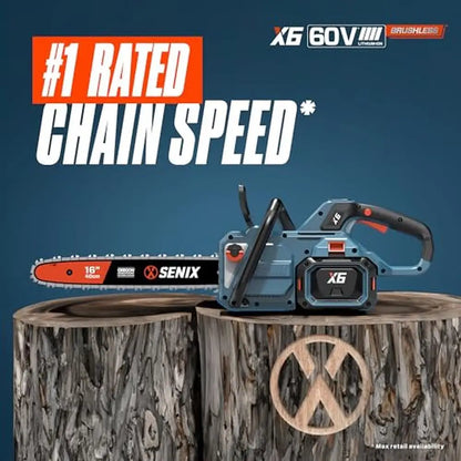 60V Max Brushless Chainsaw with Oregon Bar and Chain