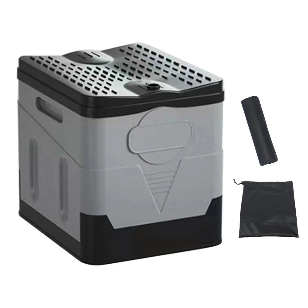 Portable Outdoor Folding Toilet Strong Bearing Capacity Reusable Trash Can.