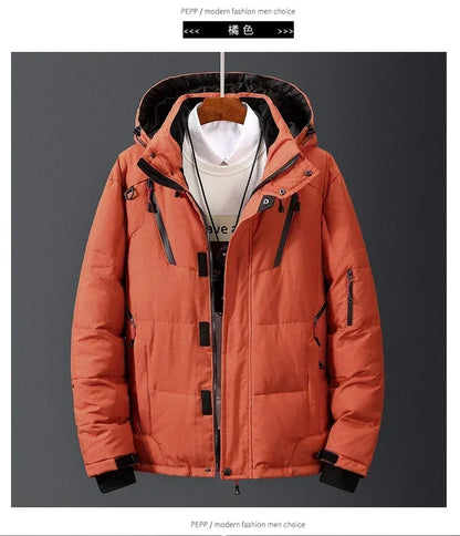Men White Duck Down Parkas -20 Degree Winter Jacket Men's.