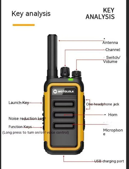 Motolola 2Pcs Mini Walkie Talkie Portable Two-Way Radio UHF.