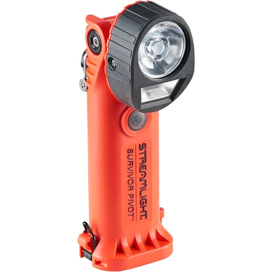 Streamlight 91838 Survivor Pivot USB 325-Lumen Right Angle Articulating Dual Beam Rechargeable Flashlight with Magnet and Clip.