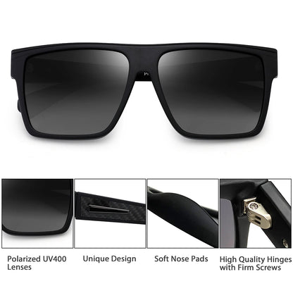 Retro Oversized Square Polarized Sunglasses Women Men.