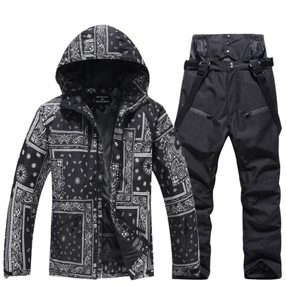 Winter Ski Suit Set -30℃ Cold Snowboard Wear Men/Women Ski Suit Waterproof.