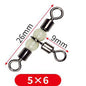 10/50pcs Stainless Steel T-Turn 3 Way Fishing Connector  Rolling Swivel Fishing Tackle Connector Luminous beads attract fish