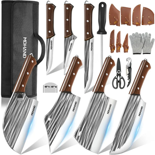 14pcs Chef Knife Hand Forged Kitchen Knives Set.