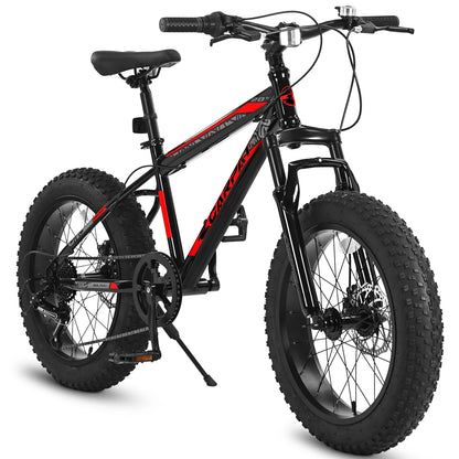 20 Inch Kids' Bike, 4-Inch Wide Fat Tire  Mountain Bike, 7 Speed