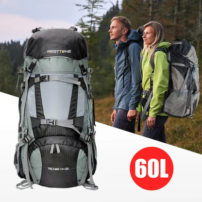 60L Outdoor Hiking Backpack with Internal Frame & Rain Cover.